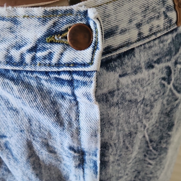 Sierra West Vintage 80's Acid Wash Denim Pencil Skirt With Front Slit - Picture 10 of 11